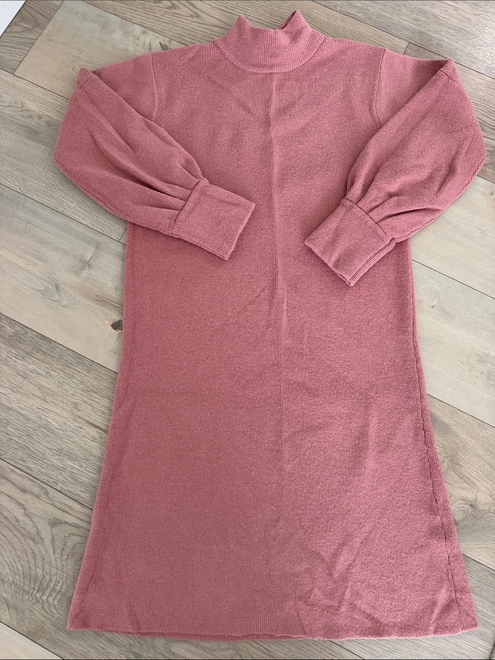 Roolee Dusty Rose Mock Neck Sweater Dress